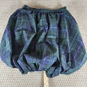 Vineyard Vines Girls Taffeta Bubble Skirt Blackwatch Plaid‎ Pink Pop Size XL
